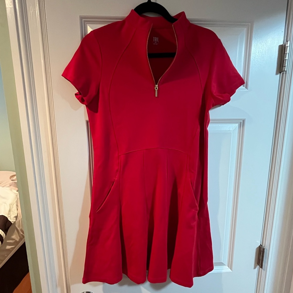Tail Red Dress with Zipper